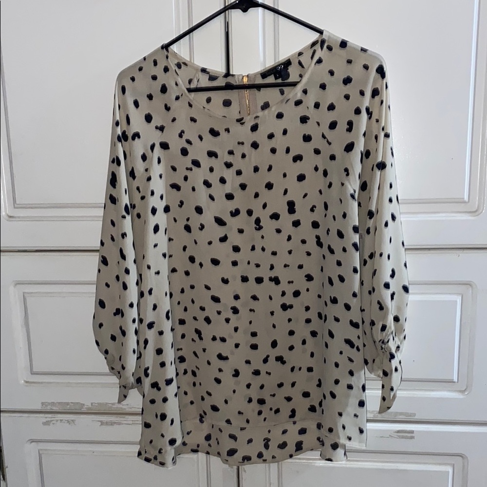 Papermoon Cream 3/4 Sleeve Relaxed Blouse